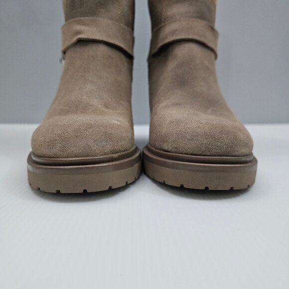 NEW Dolce Vita Camros Ankle Boot Size 8 Truffle Suede Block Heel Harness Western - Picture 7 of 15